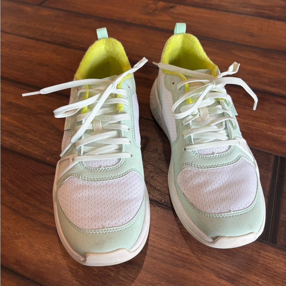OluKai Women's Mint Green and White Sneakers